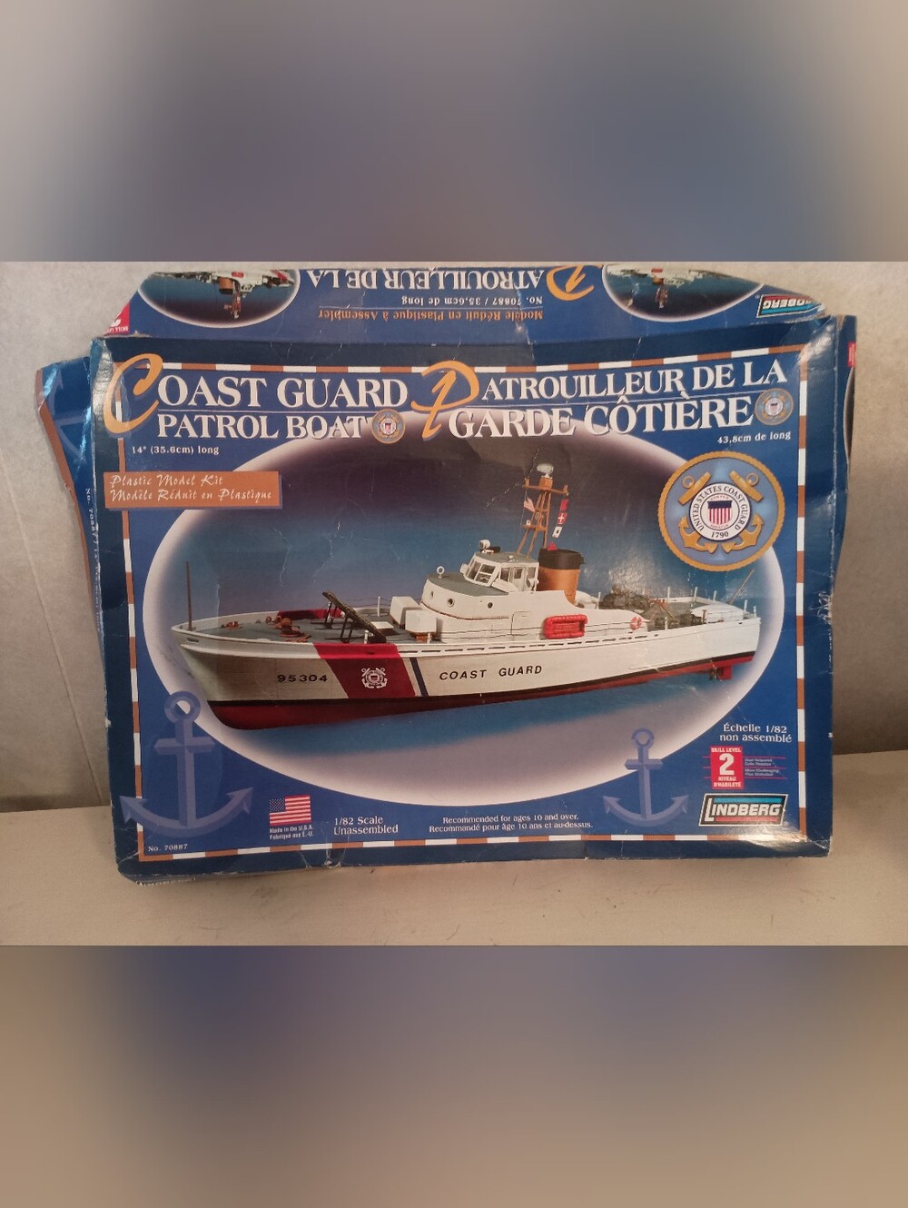 New! Coast Guard Patrol Boat Plastic Model Kit - White and Red